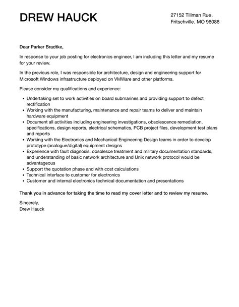 electronics engineer cover letter|Electronics Engineer Cover Letter Example for 2024 (Complete .